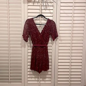 Maroon sparkly romper